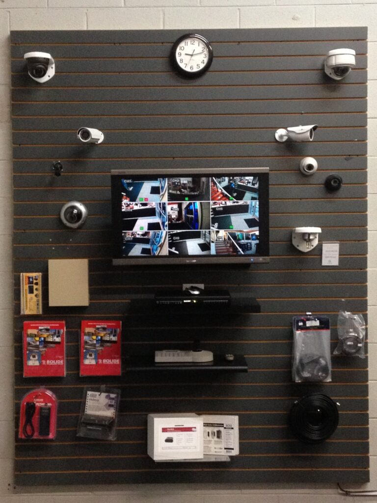 Store home surveillance camera display